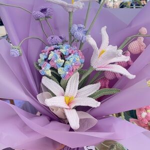 Handcrafted Crochet Flower Bouquet in Pastel Colors